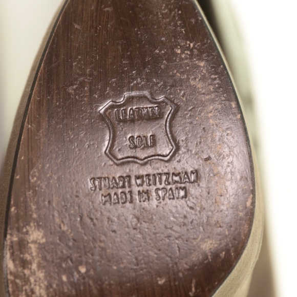 Stuart Weitzman Oporto Grommet Platform Taupe Suede Ankle Booties Womens 7.5M - Picture 8 of 9